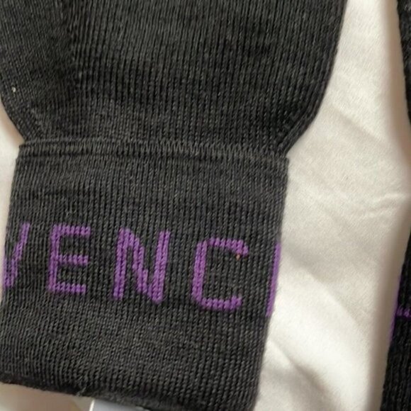 Givenchy Logo Cuff Wool Gloves black and purple - Picture 3 of 9